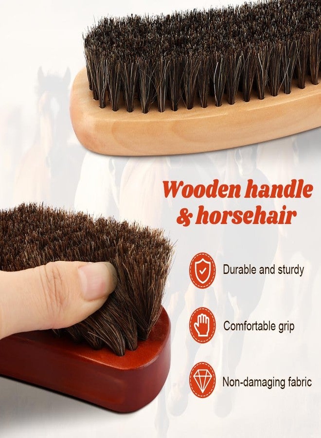 Trasylph 4 Pcs Horsehair Felt Hat Brush Kit with Cleaning Sponge, Cowboy Hat Brush Cleaning Kit, Wood Hat Brush Baseball Cap Lint Brush Remove Dust for Hair Furniture Suits Clothes - Image 3